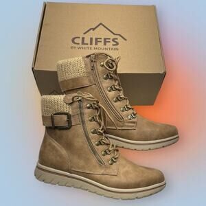 Cliffs by White Mountain Women's 7.5 Tan Zipper Boots